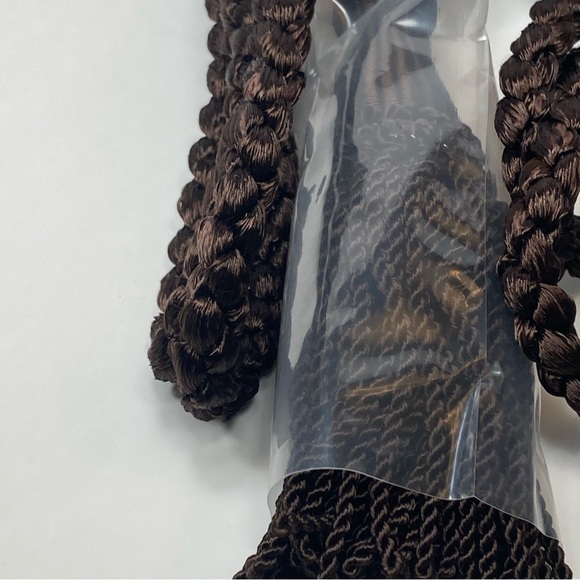 Brown Drapery Curtain Chair Tie Back 24" with 5.5" Tassel Set of 2 Conso - Picture 9 of 13